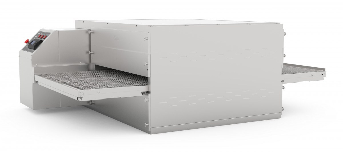 Печь электрическая для пиццы ПЭК-800/2, конвейерная, 1 камера 1014x853x75 мм, +70…+315 С, 2 конвейера 1787х402 мм, 1927х1374х660 мм, 27,5 кВт, 400В, без крыши, без основания - для установки в 2 яруса