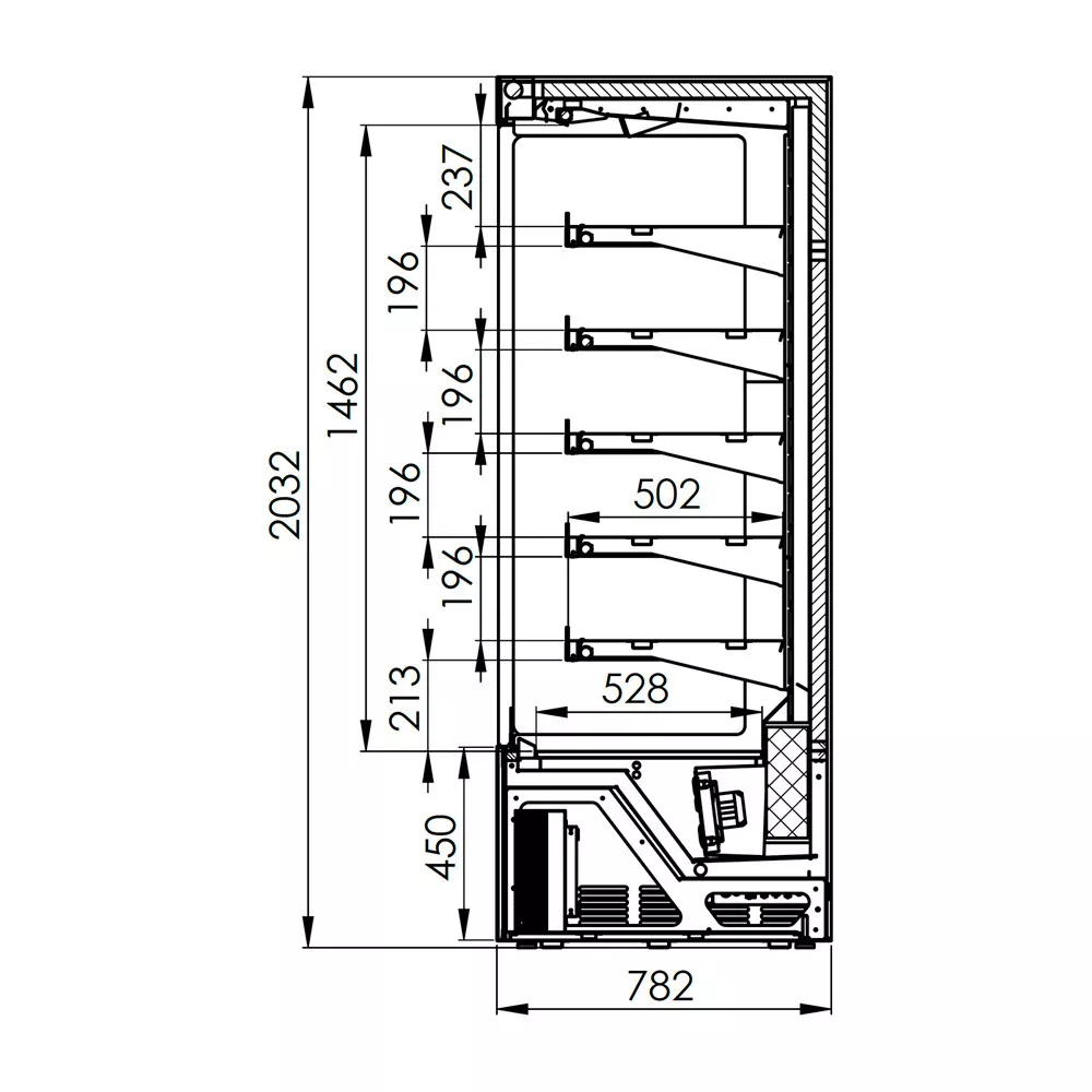 Холодильная горка Mistrall 1100 двери распашные
